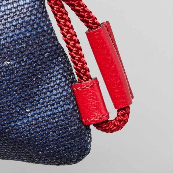 Gucci Red/White/Blue Striped Canvas Drawstring Backpack Bag - Picture 5 of 10